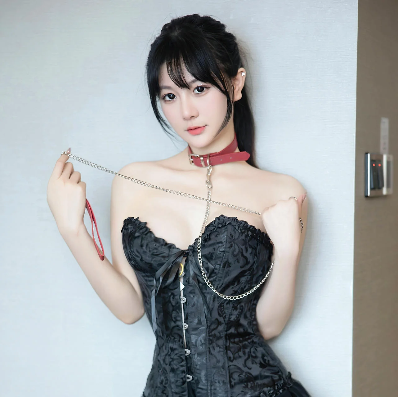 XiuRen 秀人 No.N337 谢小蒽黑丝香肩礼裙 - 10