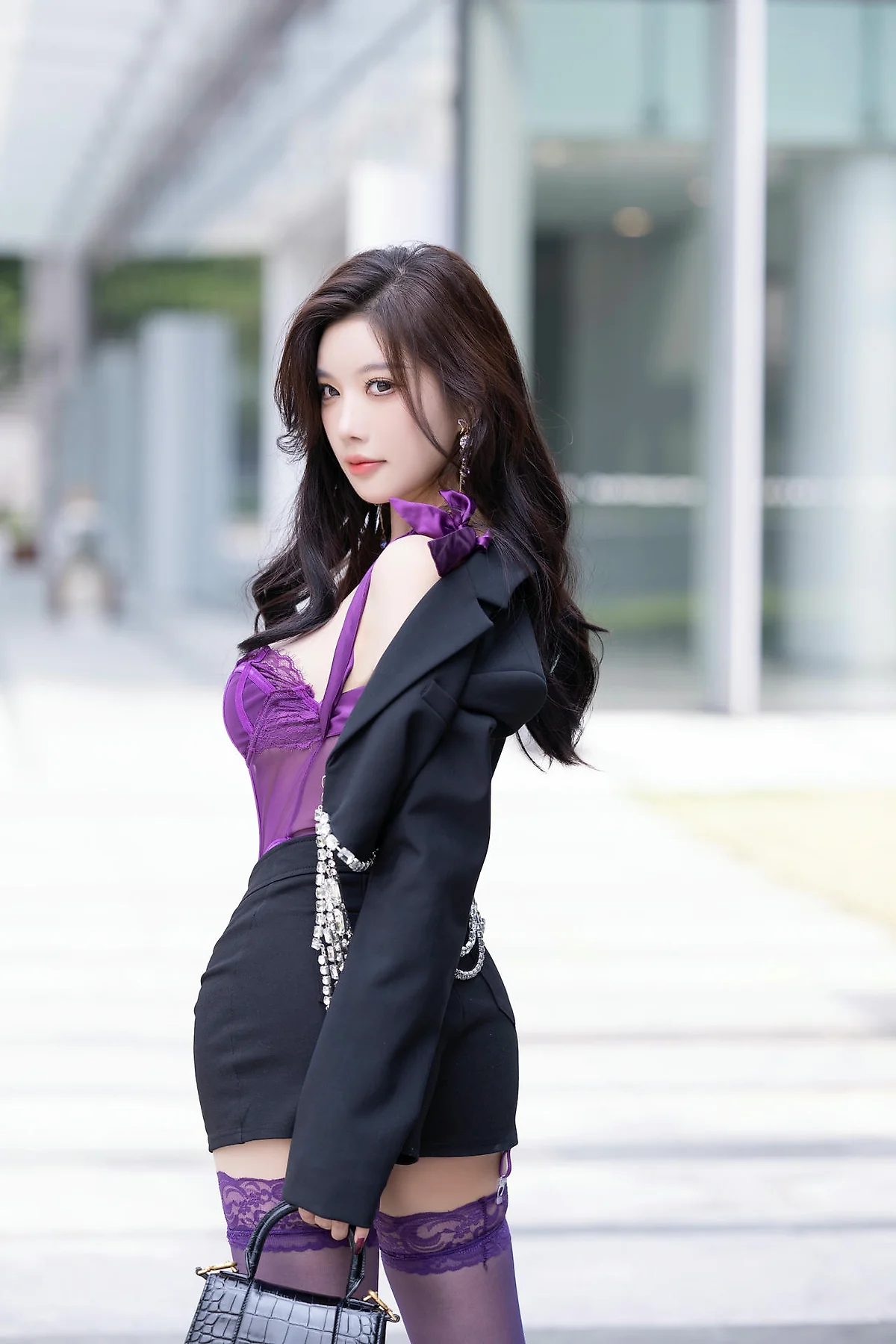 XiuRen 秀人 No.N379 杨晨晨紫色情趣透视服装 - 7