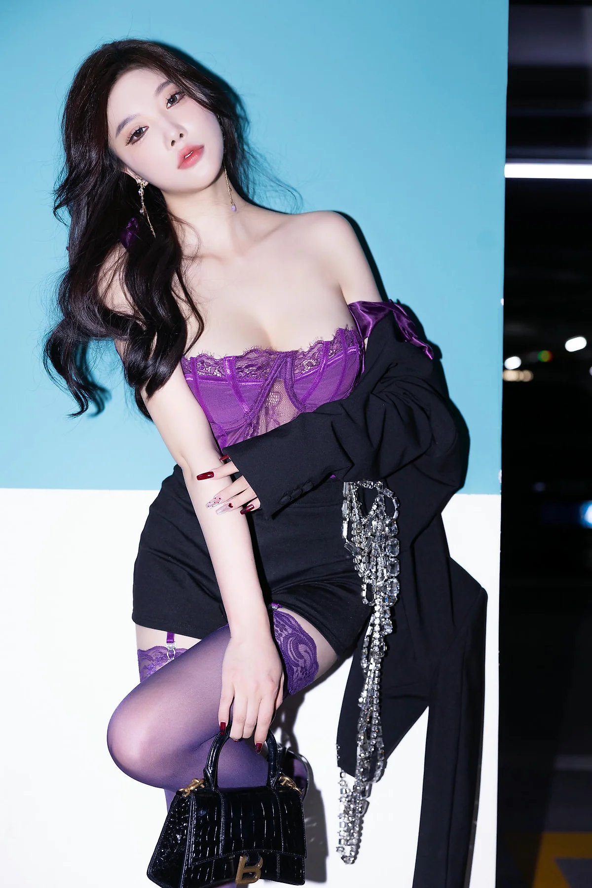 XiuRen 秀人 No.N379 杨晨晨紫色情趣透视服装 - 7