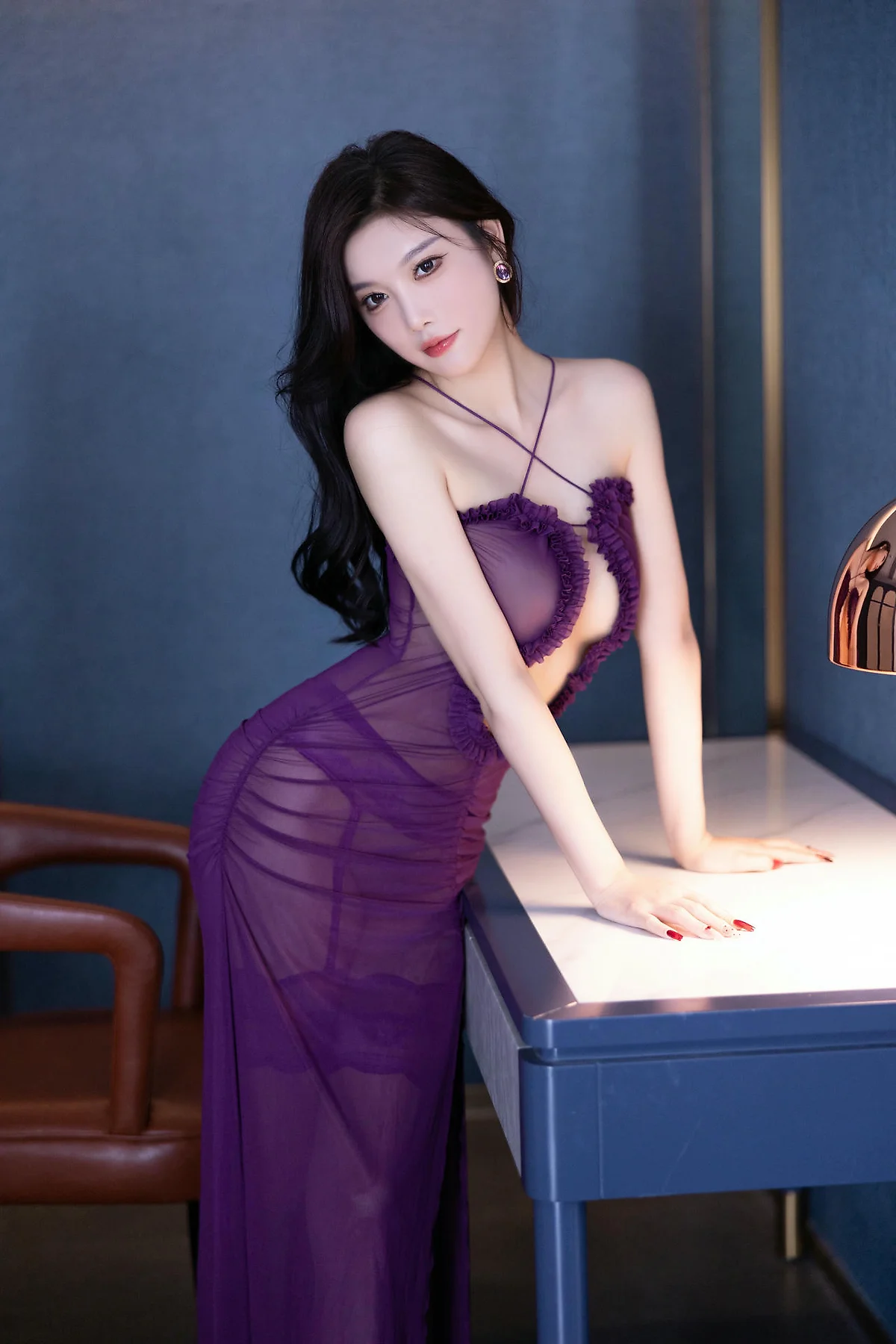XiuRen 秀人 No.N379 杨晨晨紫色情趣透视服装 - 3