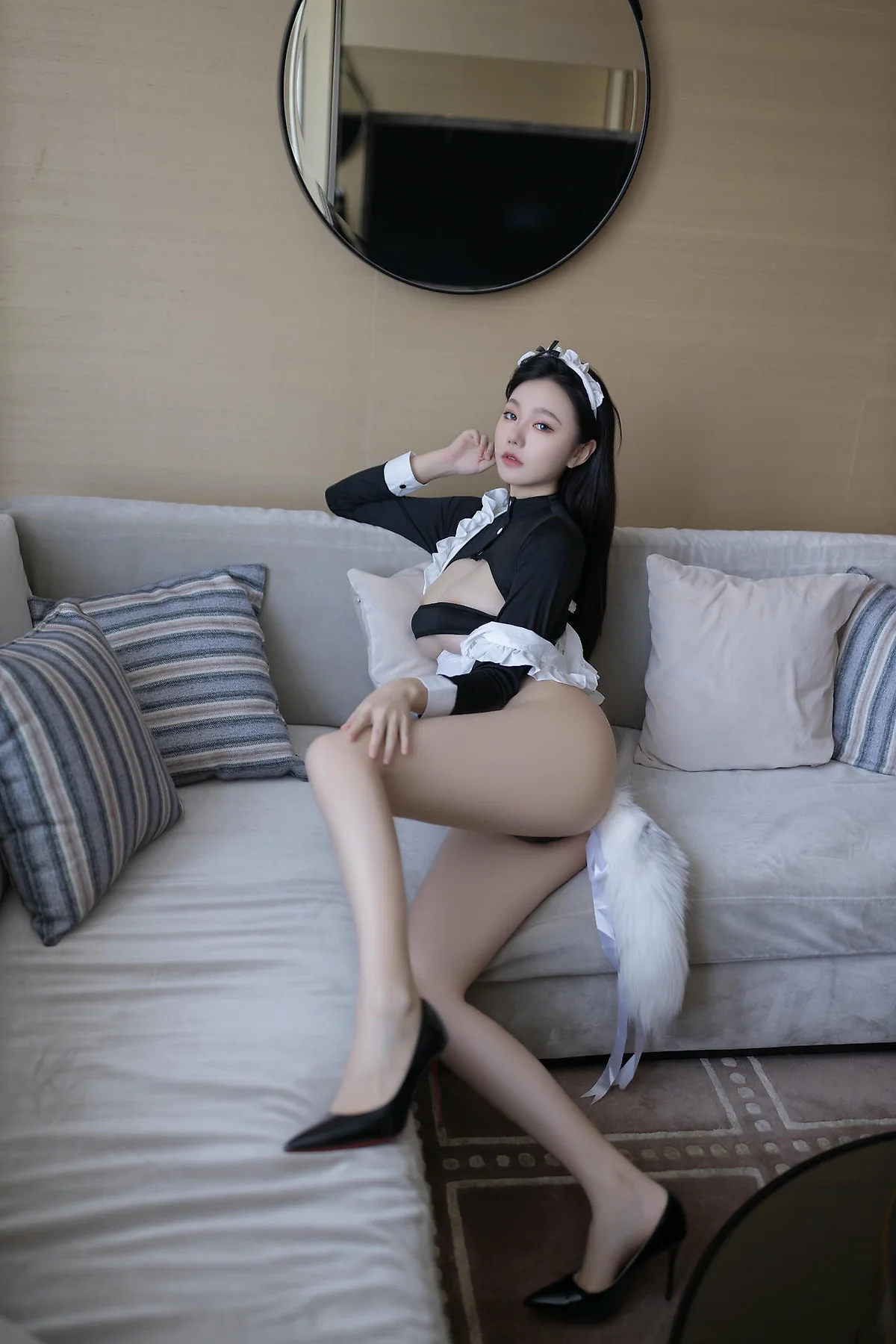 XiuRen 秀人 No.N395 安然anran爆乳诱惑黑丝女仆制服 - 5