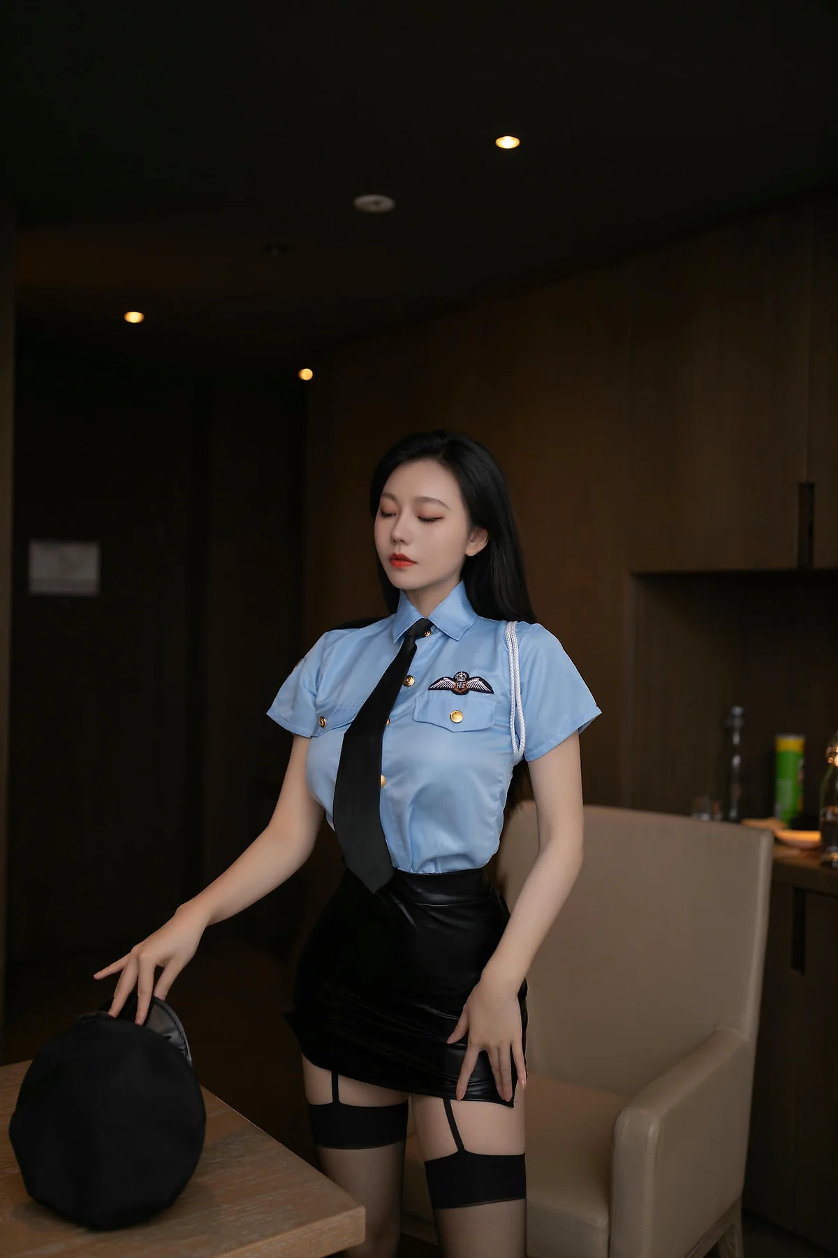 XiuRen 秀人 No.N412 安然anran安警官制服黑丝吊袜 - 10