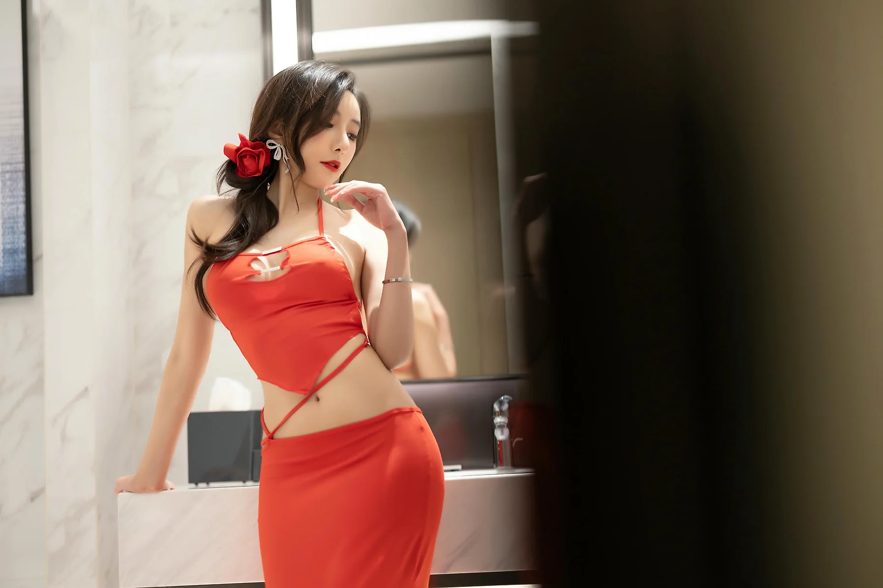 XiuRen 秀人 No.N428 王馨瑶红色裙子透视情趣 - 5