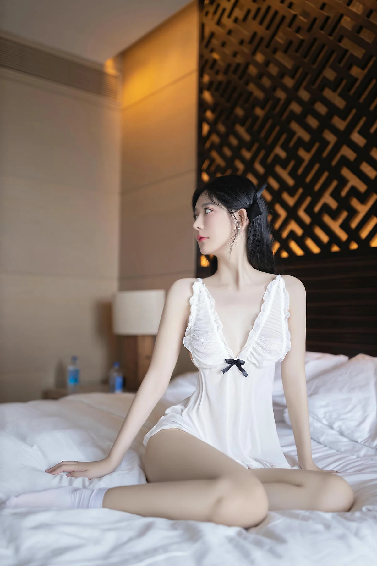 XiuRen 秀人 No.N438 谢小蒽白色睡裙蕾丝内衣 - 10