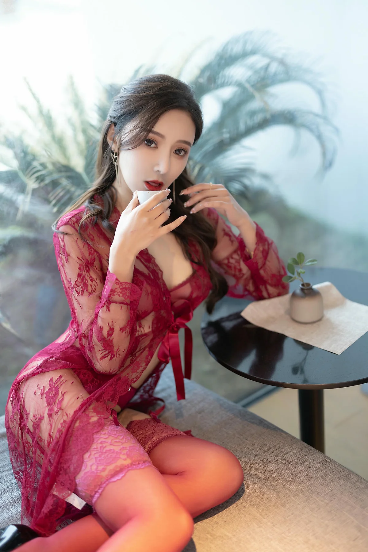 XiuRen 秀人 No.N457 王馨瑶蕾丝情趣高跟套装 - 7