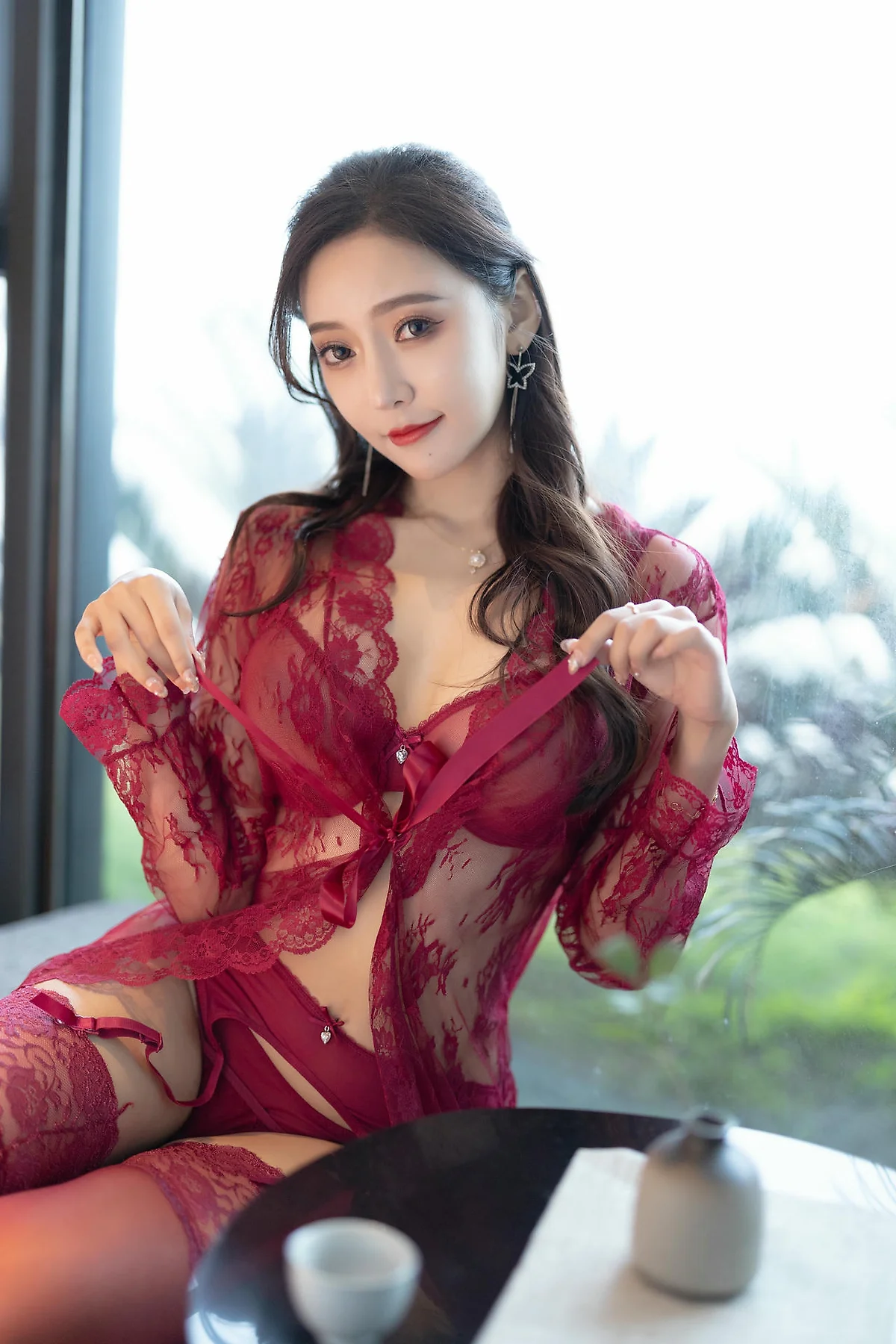 XiuRen 秀人 No.N457 王馨瑶蕾丝情趣高跟套装 - 8