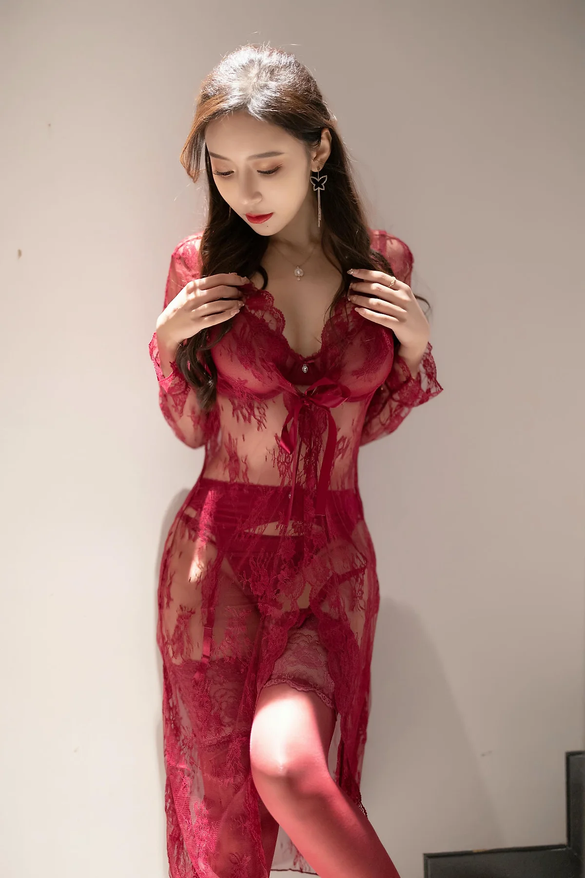 XiuRen 秀人 No.N457 王馨瑶蕾丝情趣高跟套装 - 7