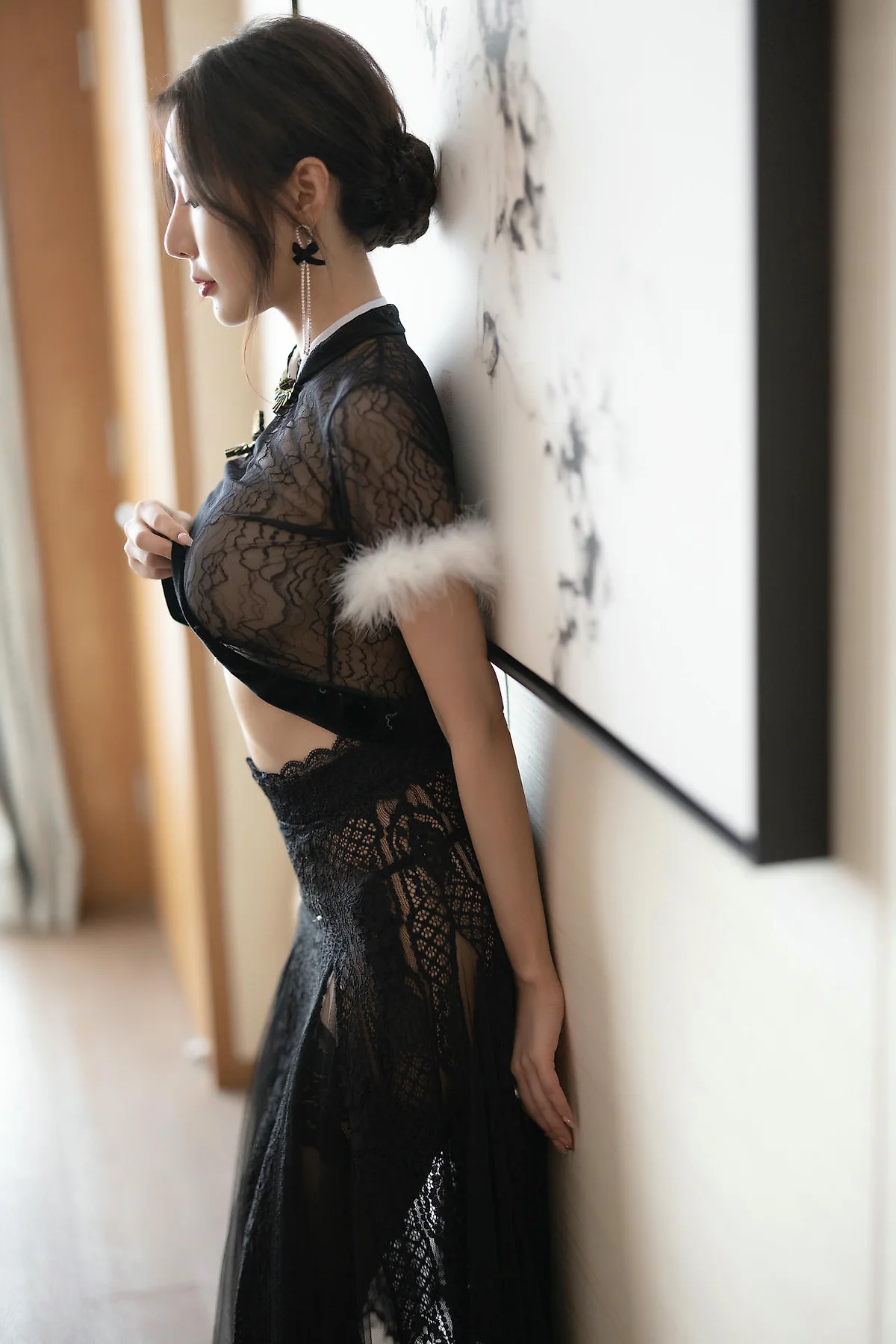 XiuRen 秀人 No.N493 王馨瑶黑色蕾丝旗袍 - 10