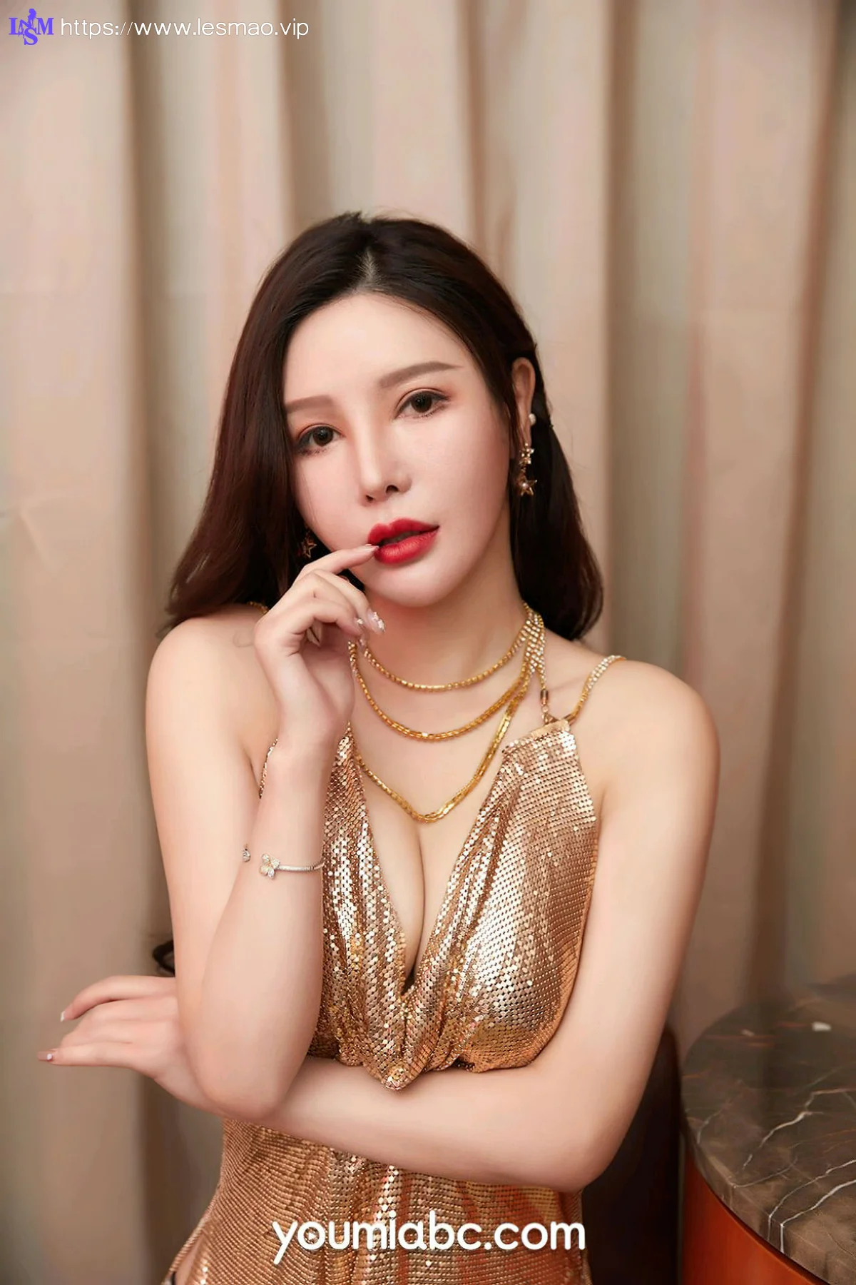 YOUMEI 尤美  2022-11-25-1 李多多 红唇网袜 - 7
