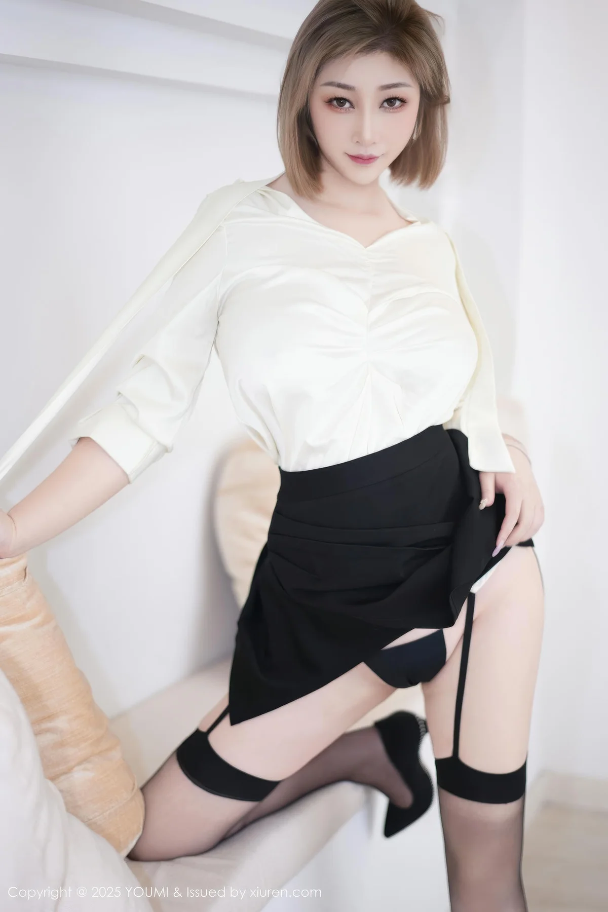 YOUMI 尤蜜荟 Vol.1195 妲己Toxic 黑色短裙吊袜黑丝 - 8