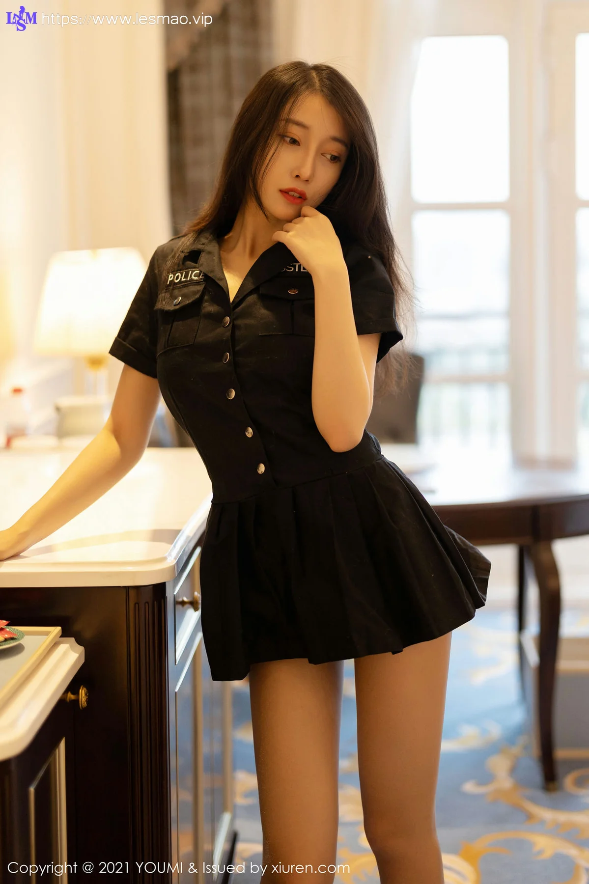 YOUMI 尤蜜荟 Vol.604  黑丝魅力警花制服 玥儿玥er - 5