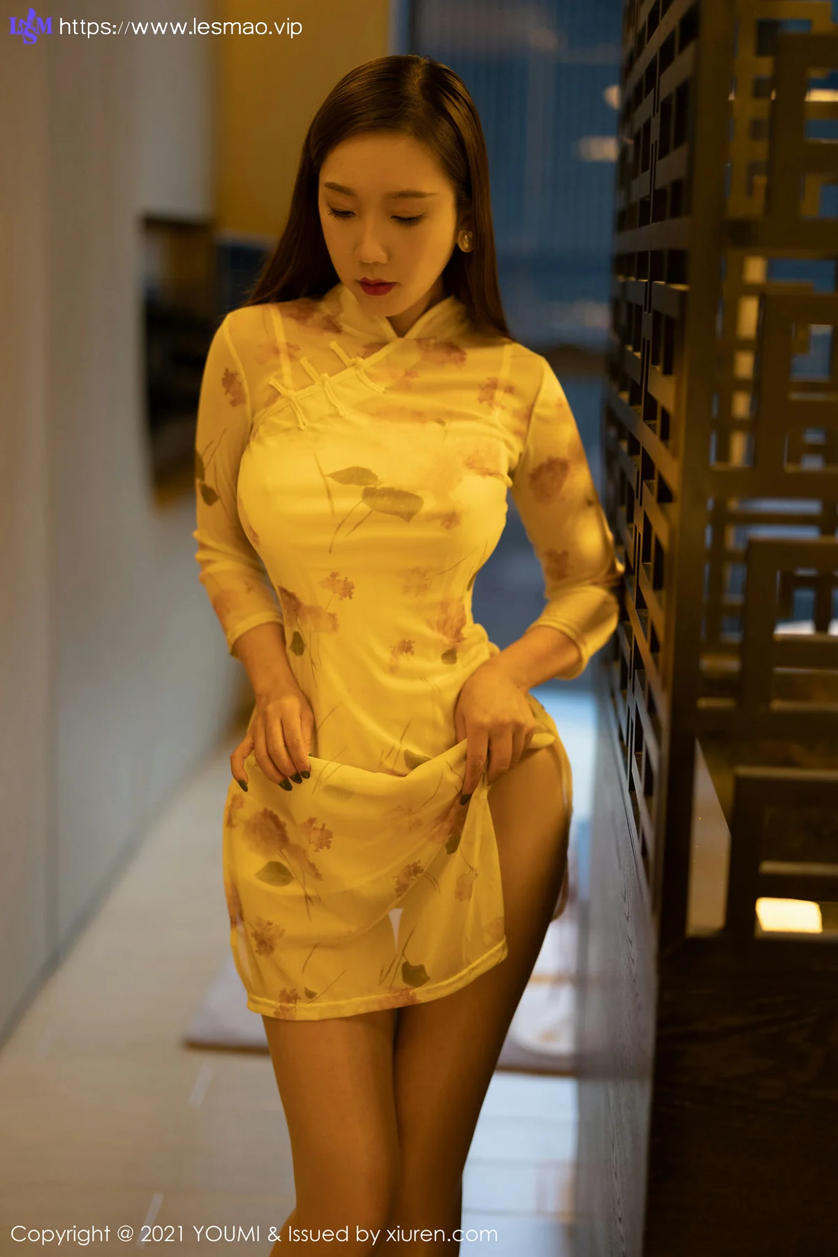 YOUMI 尤蜜荟 Vol.732 花纹旗袍  艾静香 成都旅拍 - 5