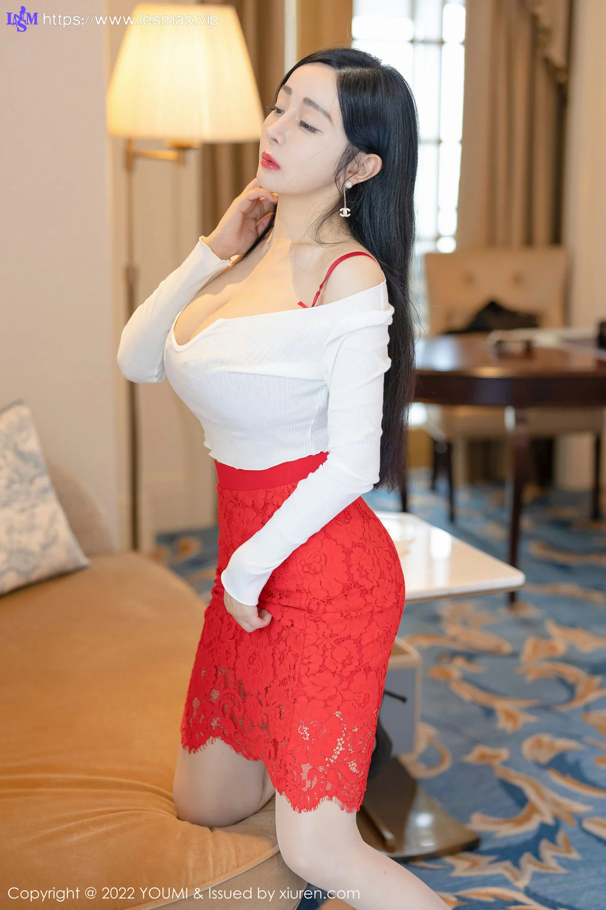 YOUMI 尤蜜荟 Vol.746 红色内衣 允爾 性感写真1 - 5