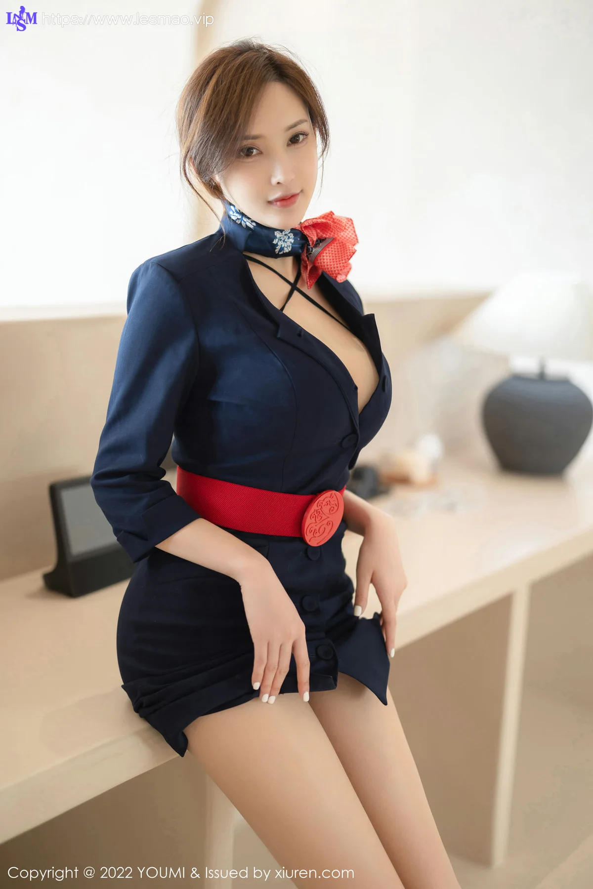 YOUMI 尤蜜荟 Vol.858 奶瓶土肥圆矮挫丑黑穷 空姐制服诱惑大... - 10