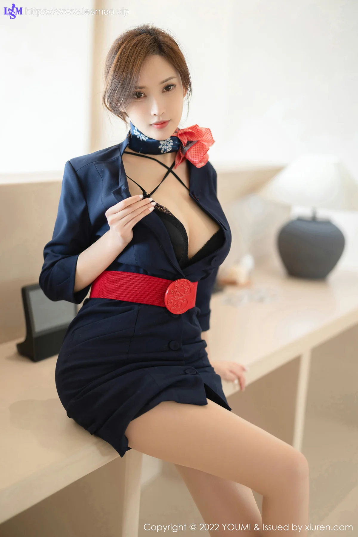 YOUMI 尤蜜荟 Vol.858 奶瓶土肥圆矮挫丑黑穷 空姐制服诱惑大... - 2