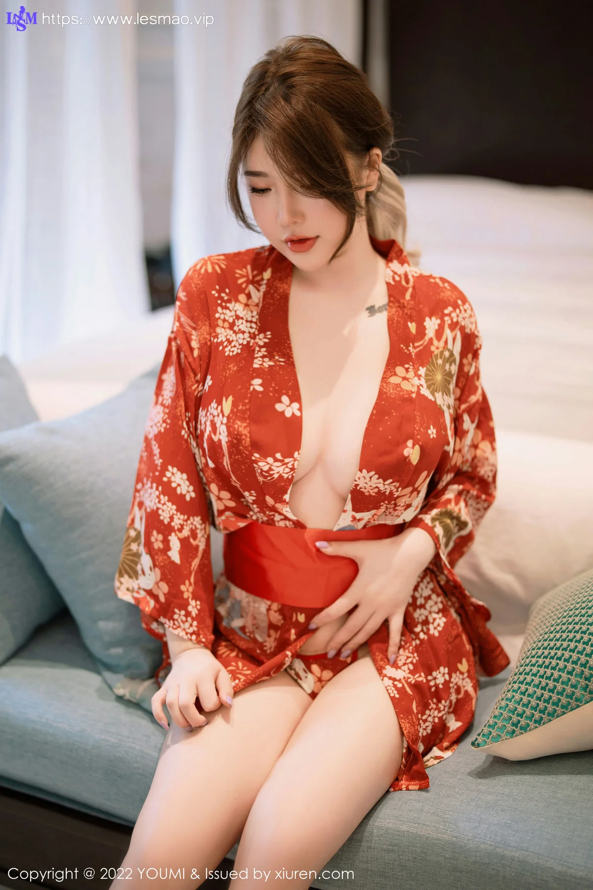 YOUMI 尤蜜荟 Vol.865 小海臀Rena 红色日式和服西双版纳旅拍 - 4